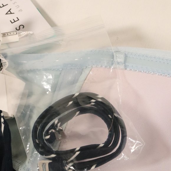 NWT Seafolly X Revolve Powder Blue Splendour Scarf Bandeau - Picture 9 of 10